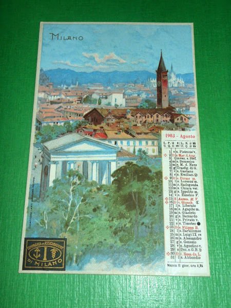 Cartolina Milano - Panorama / Pubblicità Compagnia Assicurazione di Milano …