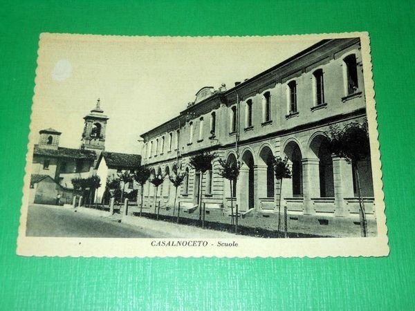 Cartolina Casalnoceto ( Alessandria ) - Scuole 1945 ca.