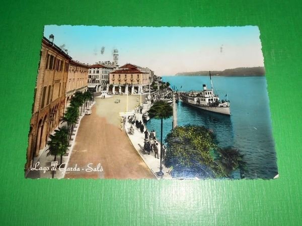 Cartolina Lago di Garda - Salò - Scorcio panoramico 1955.
