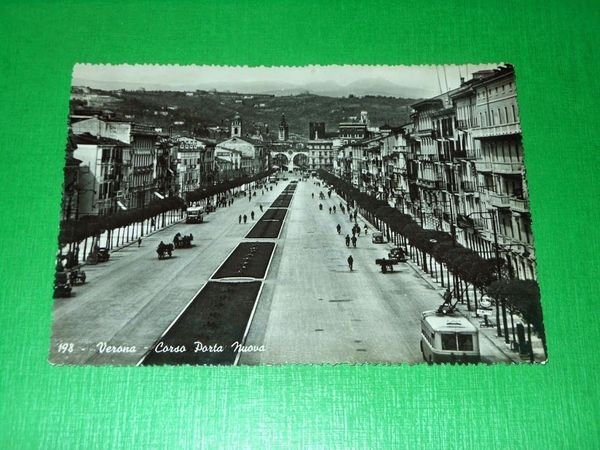 Cartolina Verona - Corso Porta Nuova 1950 ca.