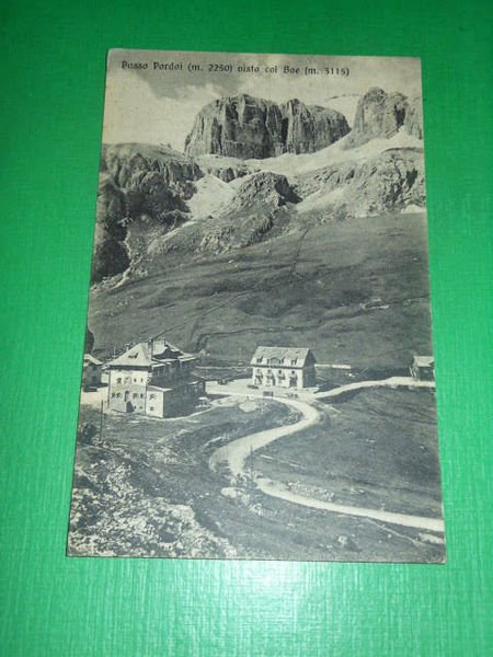 Cartolina Passo Pordoi - Vista col Boe 1947