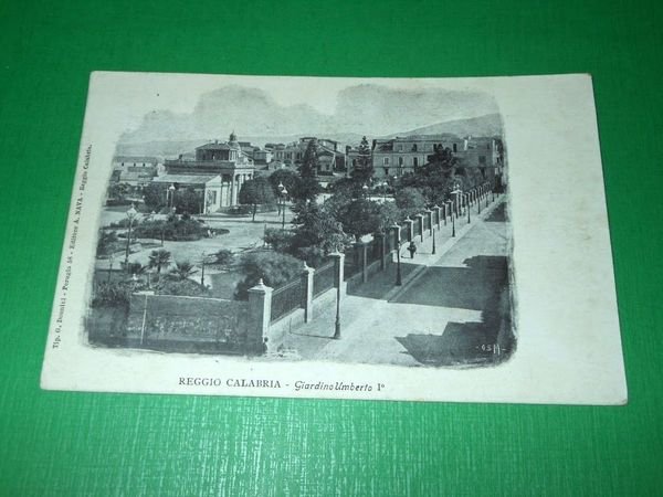 Cartolina Reggio Calabria - Giardino Umberto I° 1908