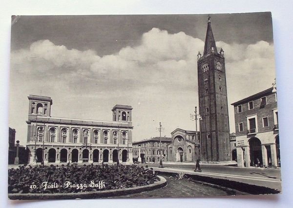 Cartolina Forlì - Piazza Saffi 1959