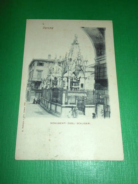 Cartolina Verona - Monumenti degli Scaligeri 1899