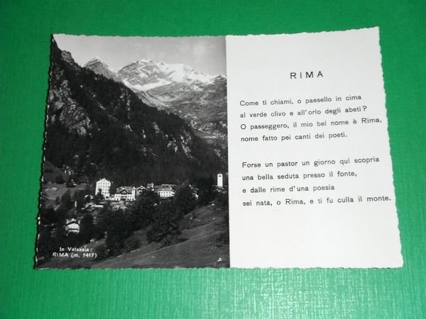 Cartolina In Valsesia - Rima ( Vercelli ) - Panorama … | Immagine principale