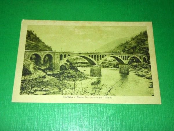 Cartolina Gorizia - Ponte Ferroviario sull' Isonzo 1930 ca | Immagine principale