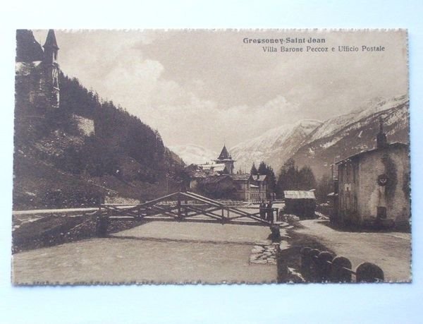Cartolina Gressonev Saint Jean - Ufficio Postale 1918.