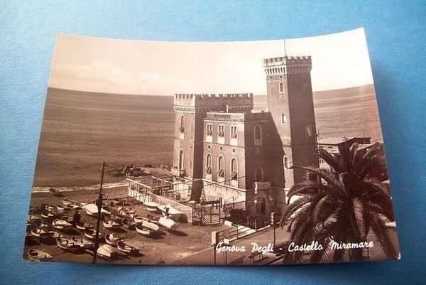 Cartolina Genova Pegli - Castello Miramare 1955 ca.