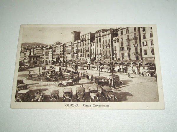 Cartolina Genova - Piazza Caricamento -- 1938