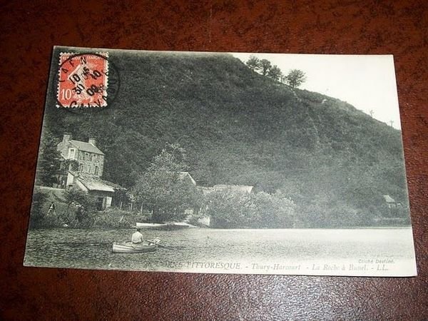 Cartolina L' Orne Thury-Harcourt La Roche à Bunel 1909