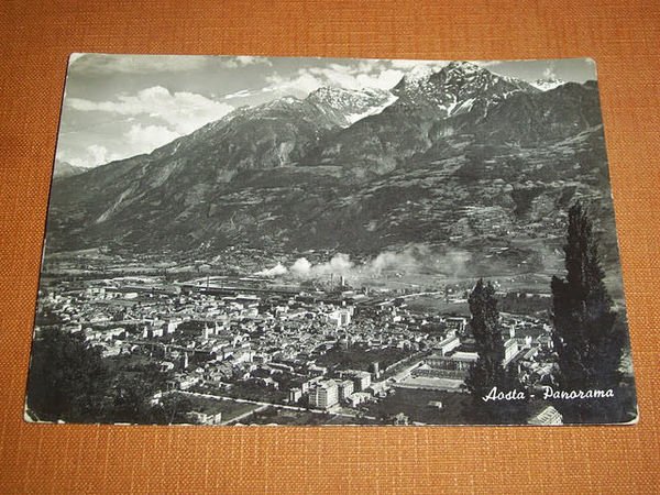 Cartolina Aosta - Panorama 1950 ca