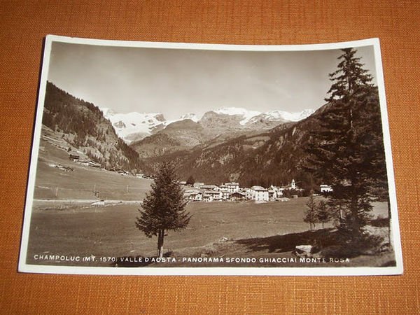 Cartolina Champoluc - Valle d' Aosta - Panorama con i …