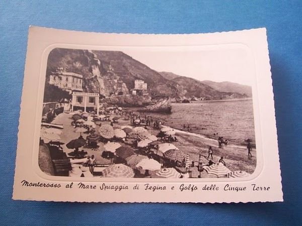 Cartolina Monterosso al Mare - Spiaggia di Fegina 1940