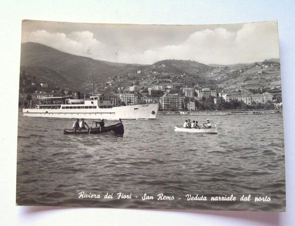 Cartolina San Remo - Veduta parziale del porto 1961