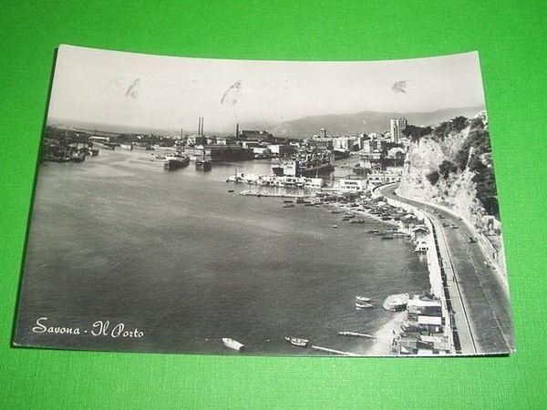 Cartolina Savona - Il Porto 1957.