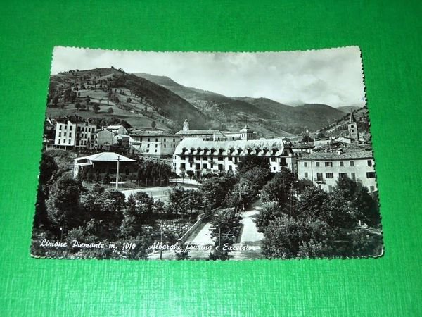 Cartolina Limone Piemonte - Alberghi Touring e Excelsior 1949