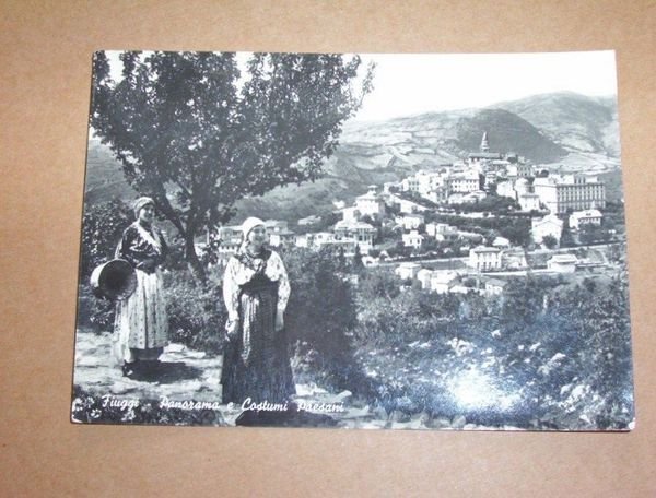 Cartolina Fiuggi - Panorama e Costumi Paesani 1952