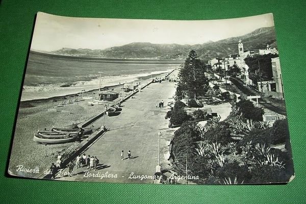 Cartolina Bordighera - Lungomare Argentina 1955