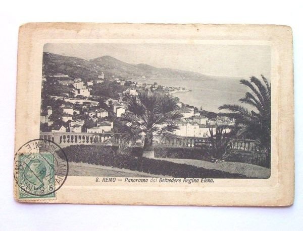 Cartolina San Remo - Panorama dal Belvedere 1912