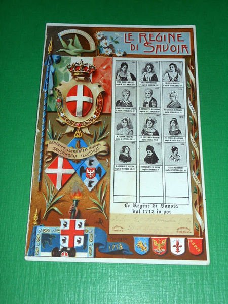 Cartolina Le Regine di Savoia - Dest. Alberto Litta Modignani …