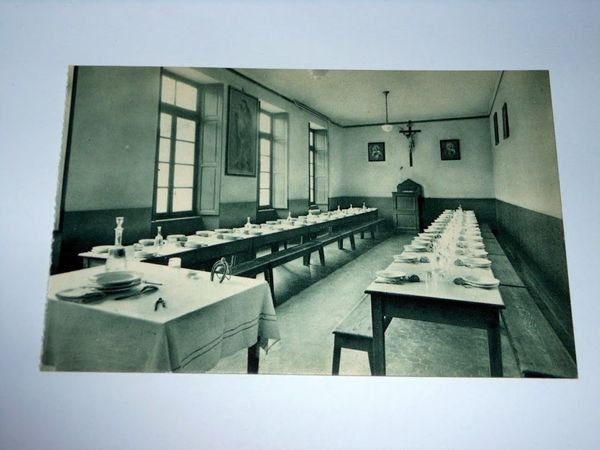 Cartolina Muzzano Biellese - Scuola Apostolica - Refettorio 1930 ca