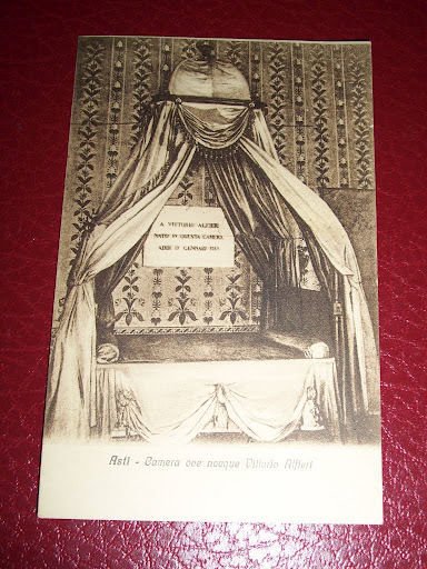 Cartolina Asti - Camera di Vittorio Alfieri 1934