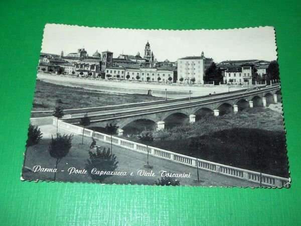 Cartolina Parma - Ponte Caprazucca e Viale Toscanini 1955