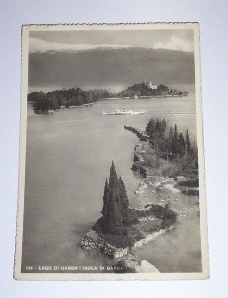 Cartolina Lago di Garda - Isola di Garda - veduta …