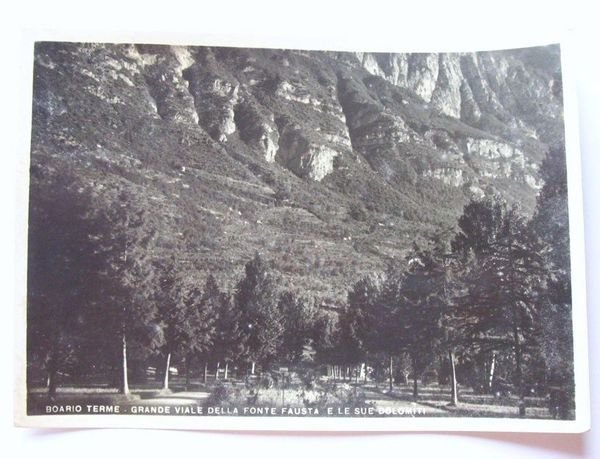 Cartolina Boario Terme - Viale della Fonte Fausta 1952