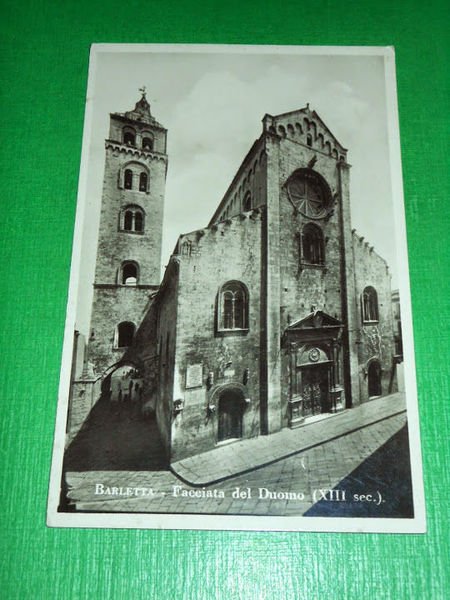Cartolina Barletta - Facciata del Duomo 1925 ca