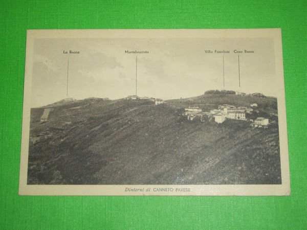 Cartolina Canneto Pavese - Panorama dei dintorni 1942