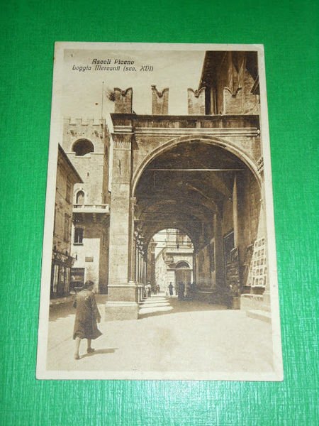 Cartolina Ascoli Piceno - Loggia Mercanti 1925 ca