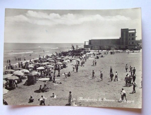 Cartolina Margherita di Savoia - Spiaggia 1952.