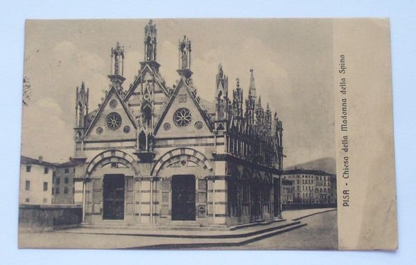 Cartolina Pisa - Chiesa della Madonna della Spina 1922.