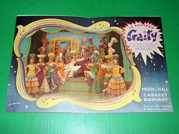 Cartolina Pubblicità Belgio Bruxelles - Le Cabaret Gaity 1950 ca