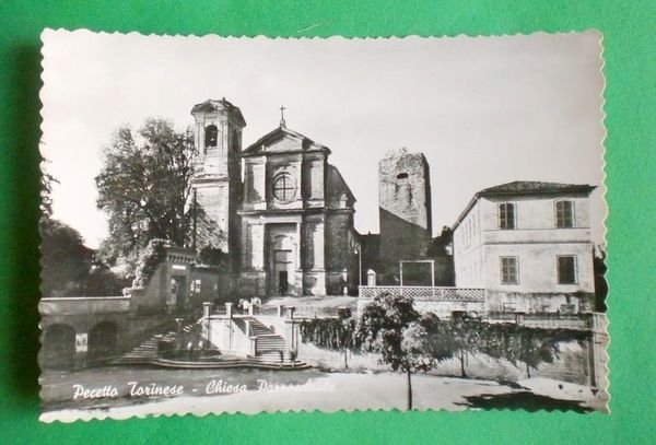 Cartolina Pecetto Torinese - Chiesa Parrocchiale - 1956