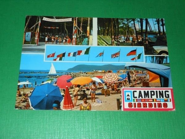 Cartolina Marina di Massa - Camping Giardino 1965 ca.
