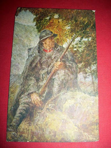 Cartolina Maurizio Rava - Il fuciliere 1930 ca | Immagine principale