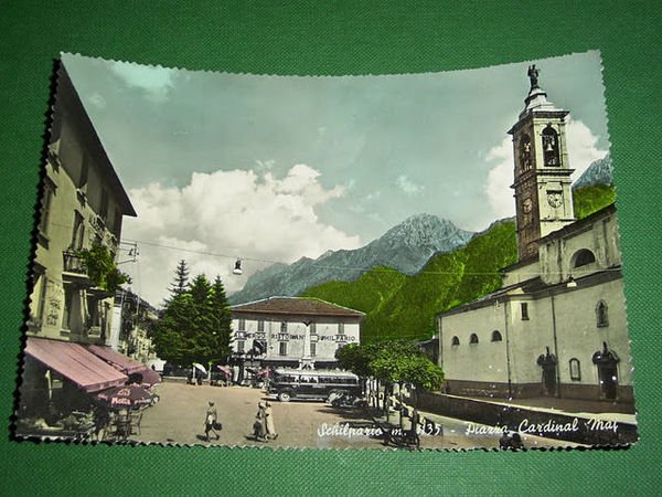 Cartolina Schilpario - Piazza Cardinal Maj. 1955 ca