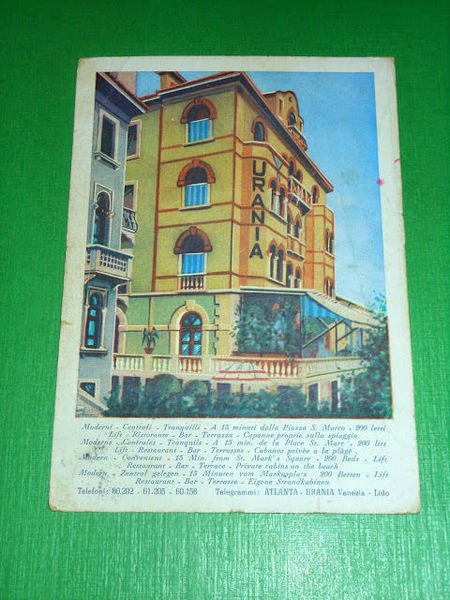 Cartolina Venezia - Hotel Urania 1954