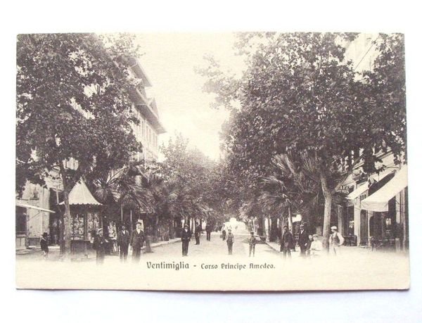 Cartolina Ventimiglia - Corso Principe Amedeo 1920 ca | Immagine Gallery 1