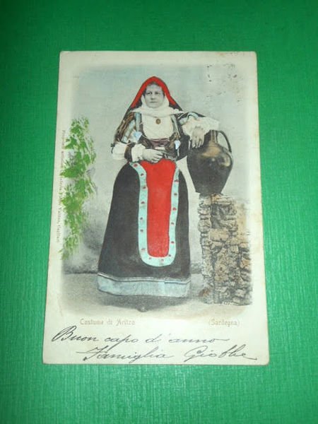 Cartolina Costume di Aritzo ( Nuoro ) 1901
