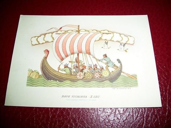 Cartolina Illustratore Vs. Nicouline - Nave vichinga