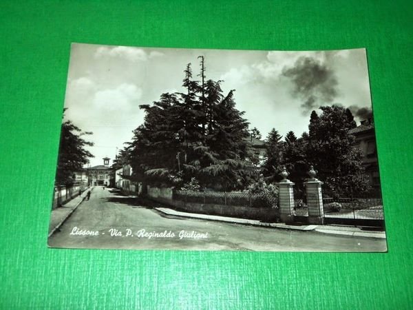 Cartolina Lissone - Via P. Reginaldo Giuliani 1954 | Immagine principale
