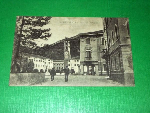 Cartolina Marostica - Via alla Stazione 1916 | Immagine principale
