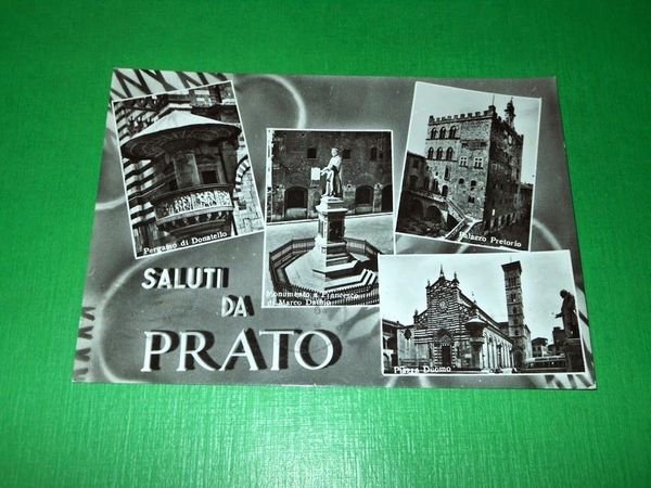 Cartolina Saluti da Prato - Vedute diverse 1961