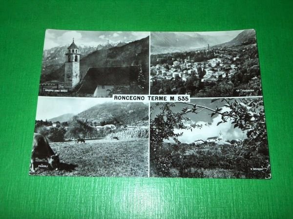 Cartolina Roncegno Terme - Vedute diverse 1957