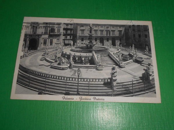 Cartolina Palermo - Fontana Pretoria 1935.