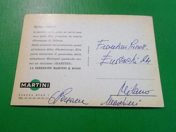 Cartolina Pubblicità Martini - Milano - Piazza Diaz 1970 ca.