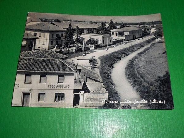 Cartolina Tronzano ( Vercelli ) - Via santhià ( Alecta …